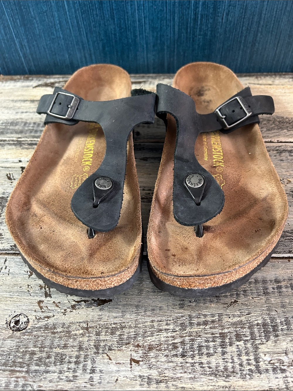 Birkenstock Gizeh Black Sandals Size 40 Regular Fit - Picture 4 of 6